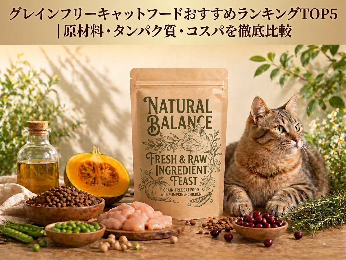 グレインフリーキャットフードおすすめランキングTOP5｜原材料・タンパク質・コスパを徹底比較
