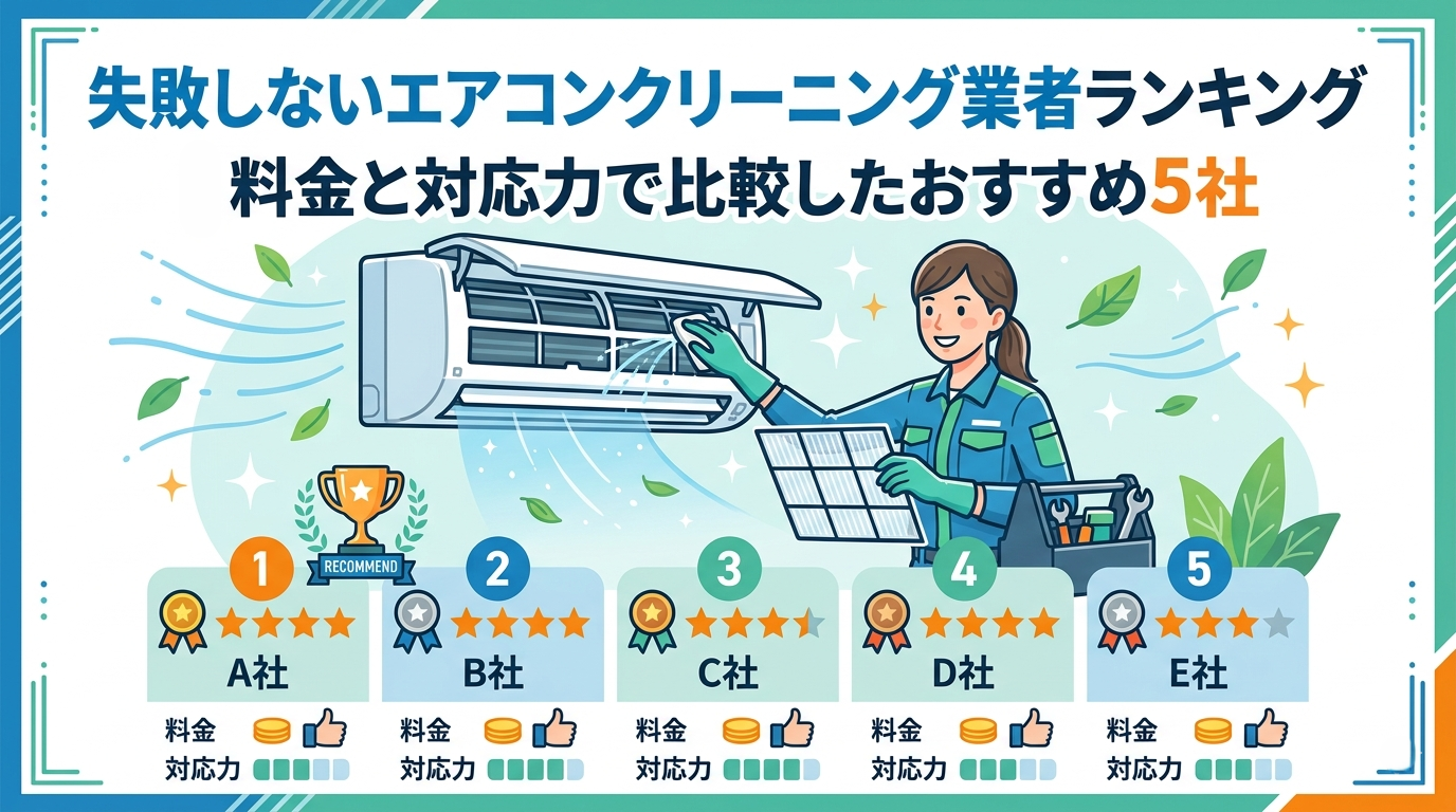 失敗しないエアコンクリーニング業者ランキング｜料金と対応力で比較したおすすめ5社